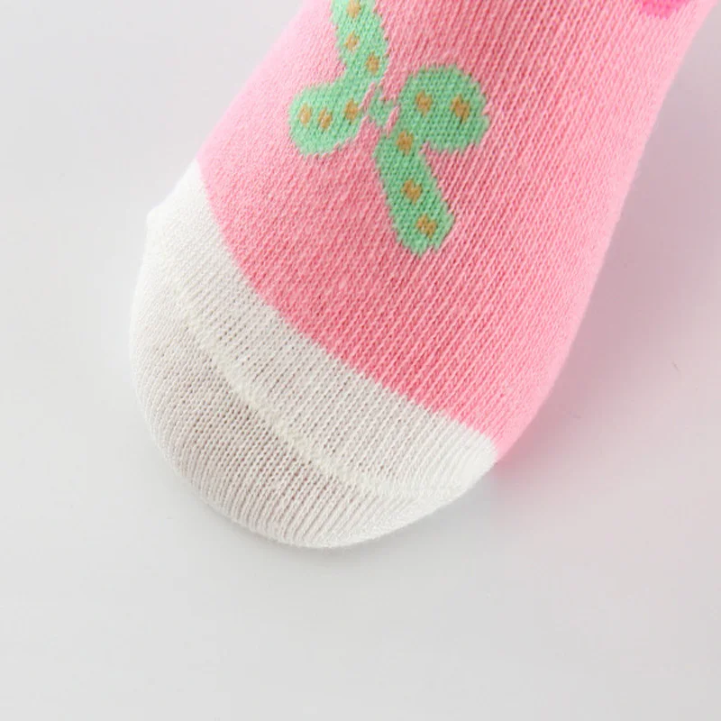 5 Pairs/Lot Spring Autumn High Quality Girls Socks Cotton Butterfly Candy Color Socks For Girls 3- 12 Year Children Socks