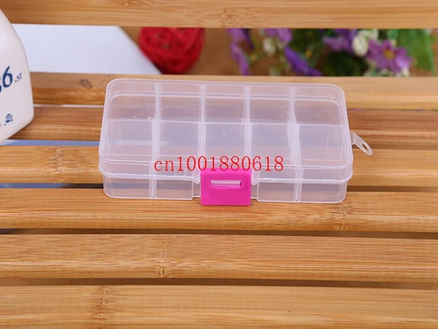 

Fedex DHL Free Shipping Adjustable 10 Compartment Plastic Clear Storage Box for Jewelry Earring Tool Container,600pcs/lot