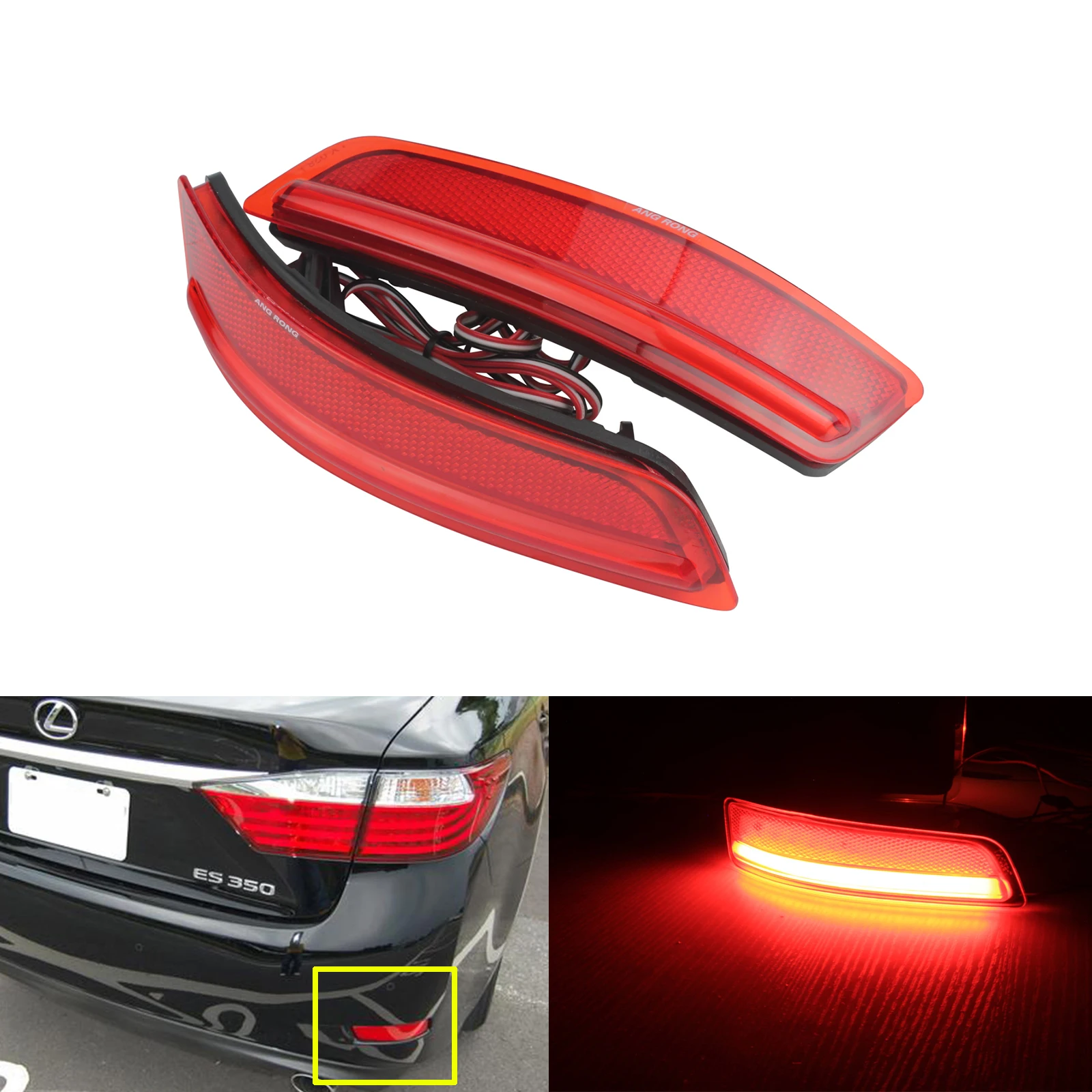 

ANGRONG 2x Красный отражатель заднего бампера для Lexus ES GS 250 350 300h 450h 2012 + для Toyota Corolla