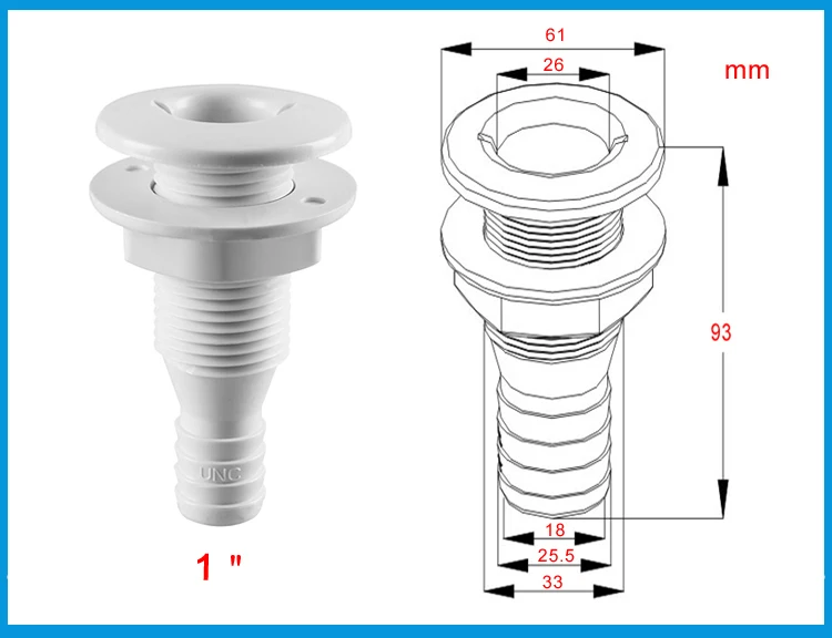 Boat Yachts Speed Boat RV Camping Bilge Hull Drain Sewer Outlet