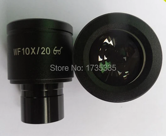 1 pair 2pcs Mounting Size 23.2mm WF10X 20mm High Eye Pionts Wide Field Eyepiece Optical Lens for Biological Microscope