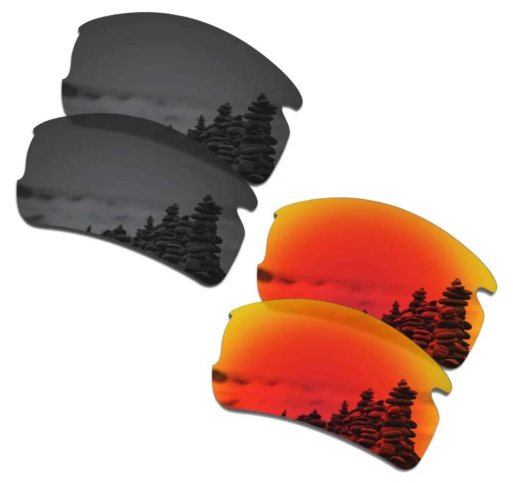 

SmartVLT 2 Pairs Polarized Sunglasses Replacement Lenses for Oakley Flak 2.0 OO9295 Sunglasses