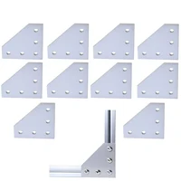 Impresora 3D de aluminio con forma de L, placa de unión de 5 agujeros, 60x60x4mm, ranura en v/ranura en L, extrusión de aluminio, 10 unidades por lote