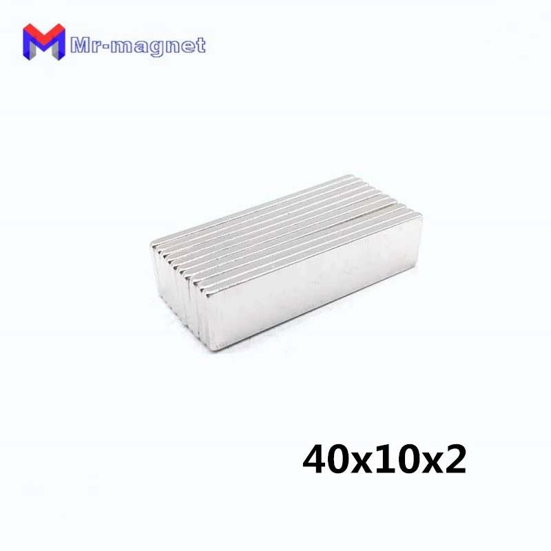 

200pcs 40x10x2 magnet super strong powerful magnets permanent 40*10*2mm magnet nickel magnetic square