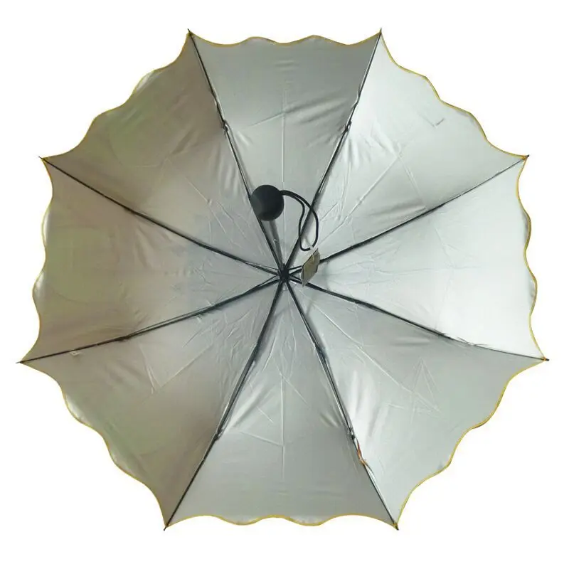 Sunflower Creative Umbrella Three Folding Umbrellas Rain Sun Women Anti-UV Sunshade Parasol Umbrella