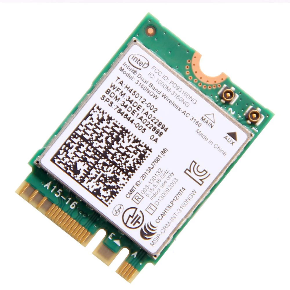 Thương Hiệu Mới Intel 3160AC NGFF Giao Diện Kép Thẻ 4.0 Bluetooth 3160 NGW 300Mbps 802.11ac