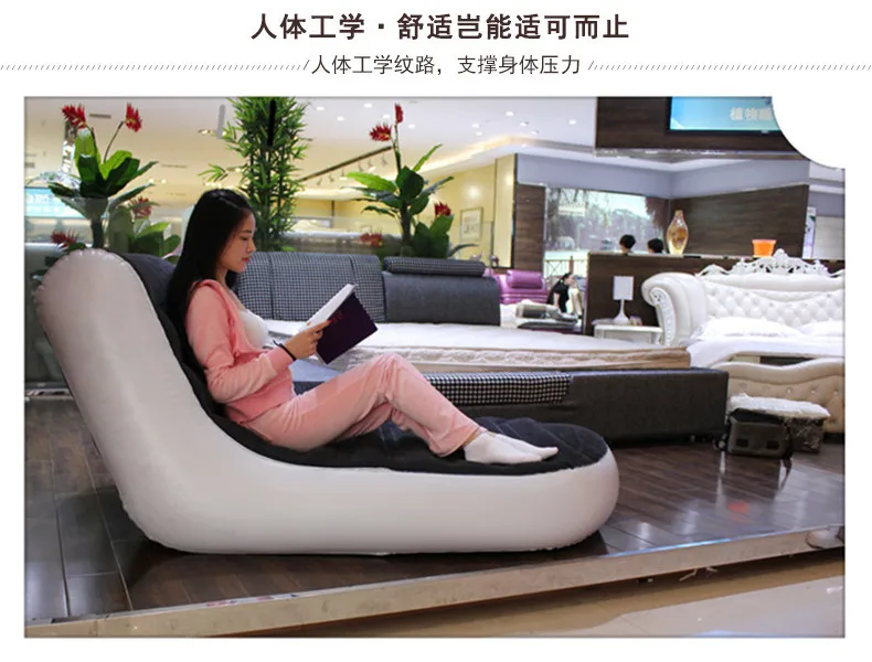 flocking inflatable sofa adult air sofa bed indoors lazy inflatable loungers outdoor furniture