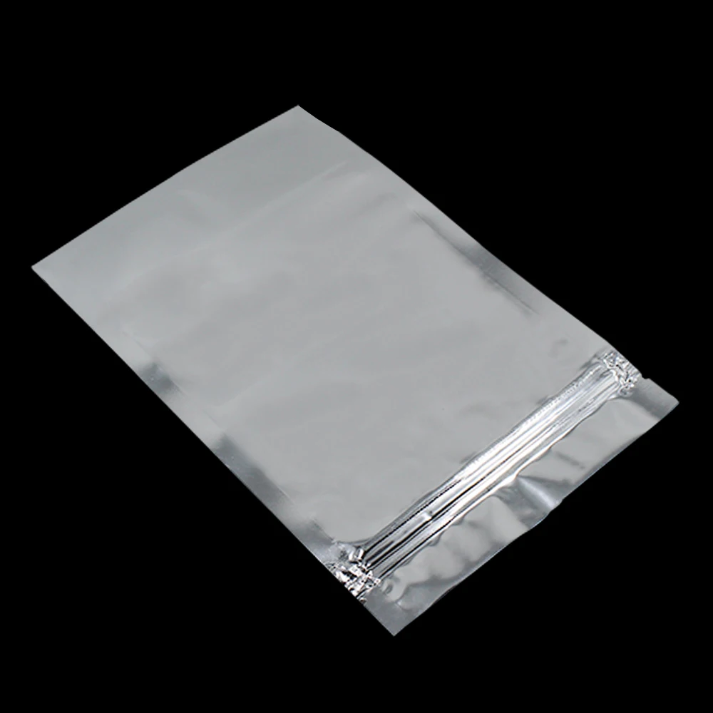 700pcs/lot Reclosable Silver Aluminum Foil Package Bag Wholesale Dried Food Snack Powder Package Stand Up Mylar Doypack Zip Bag