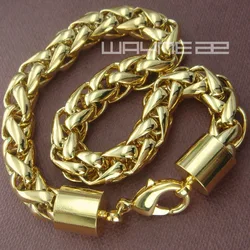 Gold color Men Weaved 22 cm Length Bracelet B153