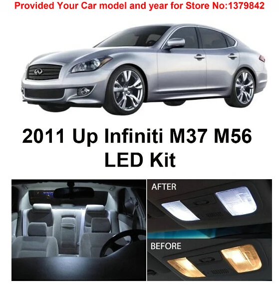 

Free Shipping 10Pcs/Lot car-styling Xenon White Package Kit LED Interior Lights For Infiniti M37 M56 2011 & Up