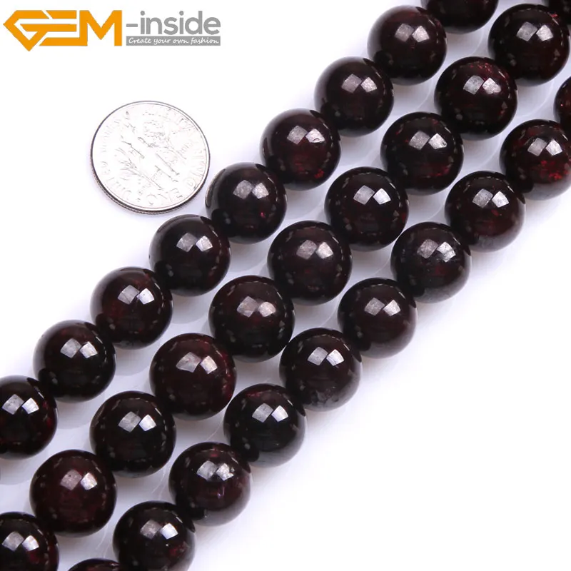 2MM-15MM Natural Garnet Stone Dark Red Garnet Round Beads Loose Beads For Jewelry Making Bead Strand 15 Inches Whlolesale