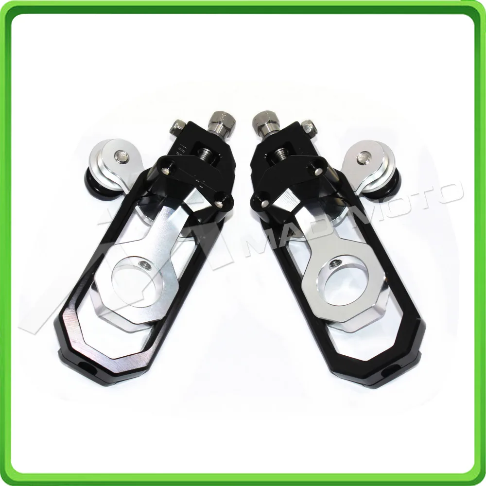 Motorcycle Chain Tensioner Adjuster with bobbins kit for Yamaha R1 YZF-R1 2007 2008 2009 2010 2011 2012 2013 2014 Black&Silver