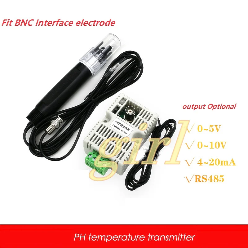 

PH value temperature transmitter detection sensor module analog output voltage 4-20 mA RS485 output