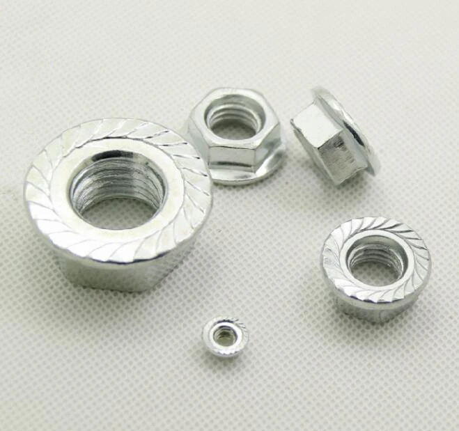 

M3 M4 M5 M6 M8 M10 M12 Hex Flange Nuts zinc plated Lock nut Carbon steel DIN6923