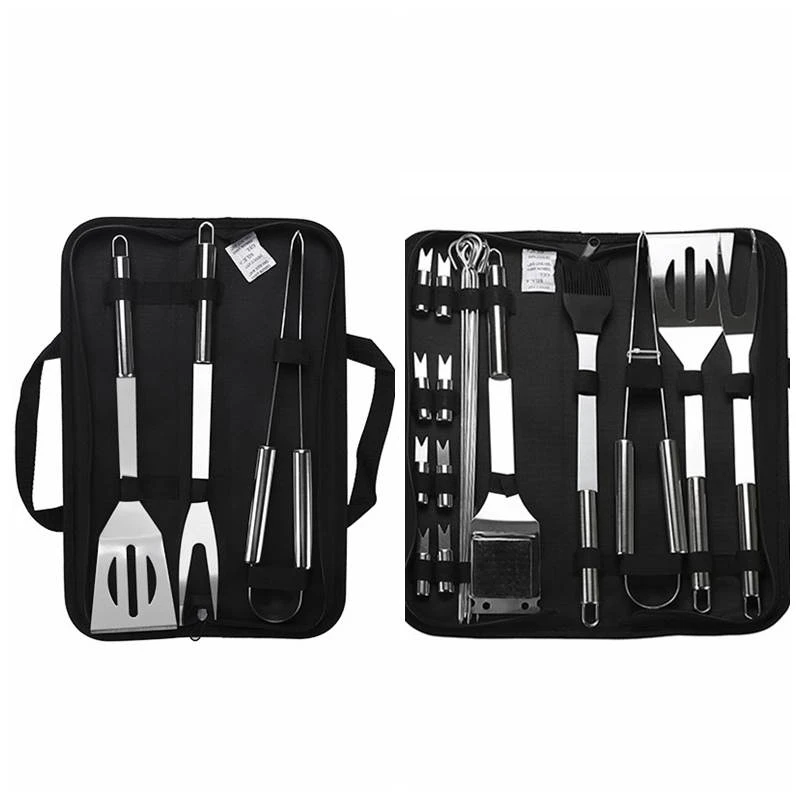 

Stainless Steel Barbecue Grilling Tools Set BBQ Utensil Accessories Camping Outdoor Cooking Tool Storage Bag Kitchen Supplies