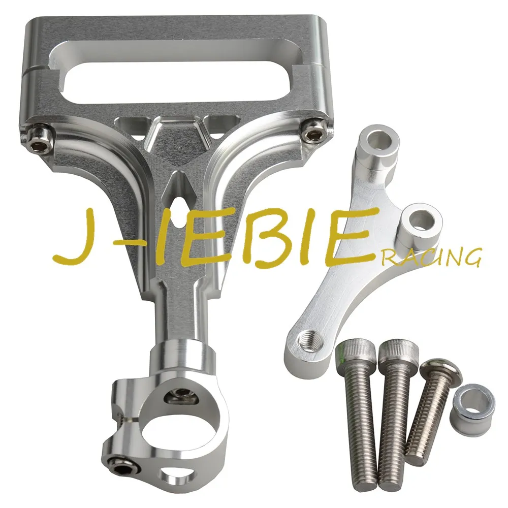 CNC Steering Damper Stabilizer Bracket Mounting For Kawasaki Z1000 Z750 2003-2009 2004 2005 2006 2007 2008 Silver