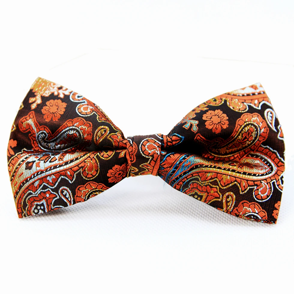 Free Shipping Tuxedo Bow Tie Pre-tied Paisley Floral Multicolor Silk Mens Bow Ties Handkerchieves Adjustable Suit Gift Fashion