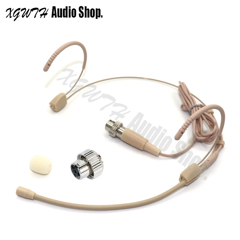 Omnidirectional Condenser Head Wearing Headset Microphone Connector Mini XLR 4PIN Lock For Mipro Wireless