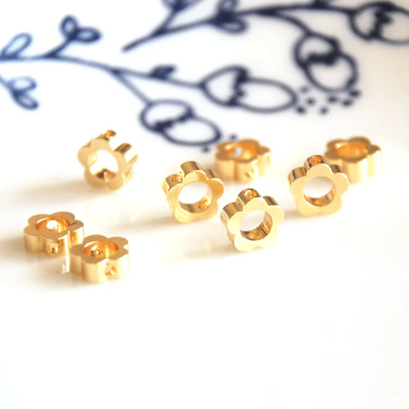 

wholesale 10 pcs/lot gold color flower charms golden jewelry making DIY for women