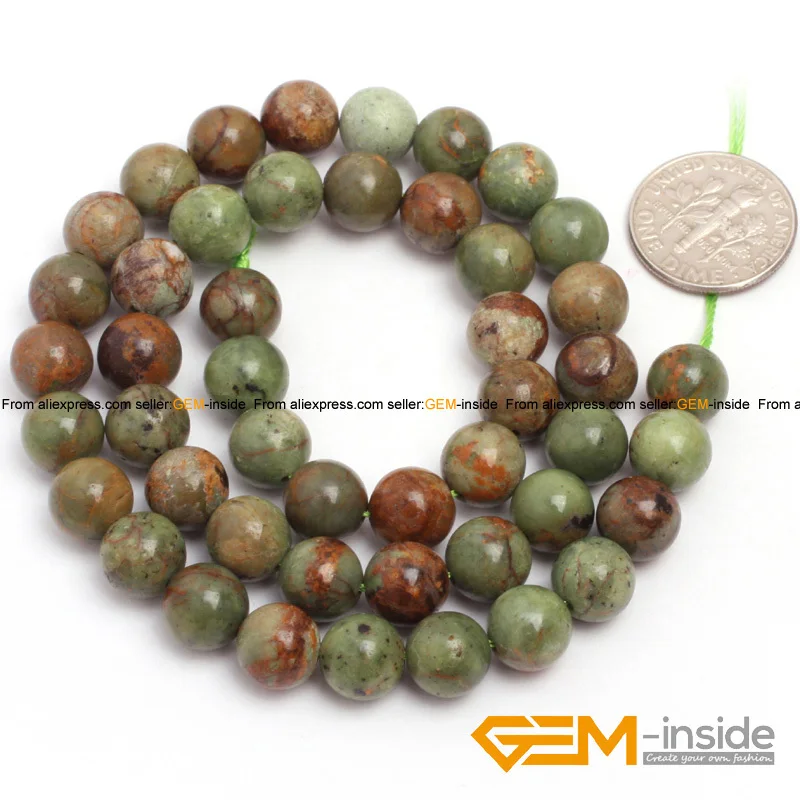 14mm green Opal Beads Natural Stone Beads DIY loose beads for Jewelry making For Bracelet Making Strand 15\