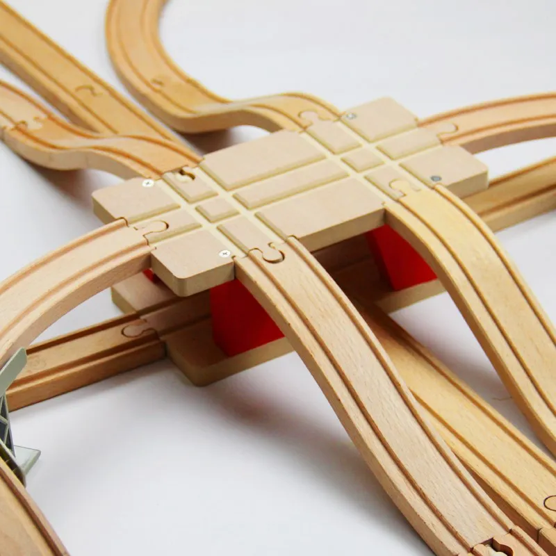 EDWONE Transportation Hub Track Train Slot Wooden Railway Train Circular Track Accessories fit for   Biro