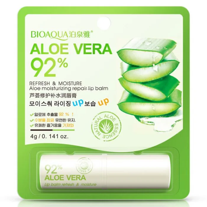 1pc Aloe Vera Lip Balm Moisture lipbalm Hyaluronic acid Lipstick Moisturizing Long-lasting Lip Lines Skin Care tools