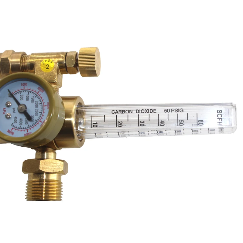 CO2 Argon Pressure Reducer Flow Meter Control Valve Regulator Reduced Pressure Gas Flowmeter Welding Flowmeter Weld Gauge