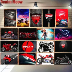 Ducati Corse targa Vintage Metal Tin Sign Pub Bar Garage piastra decorativa motociclce Iron Painting Motor Wall Art Stickers N280