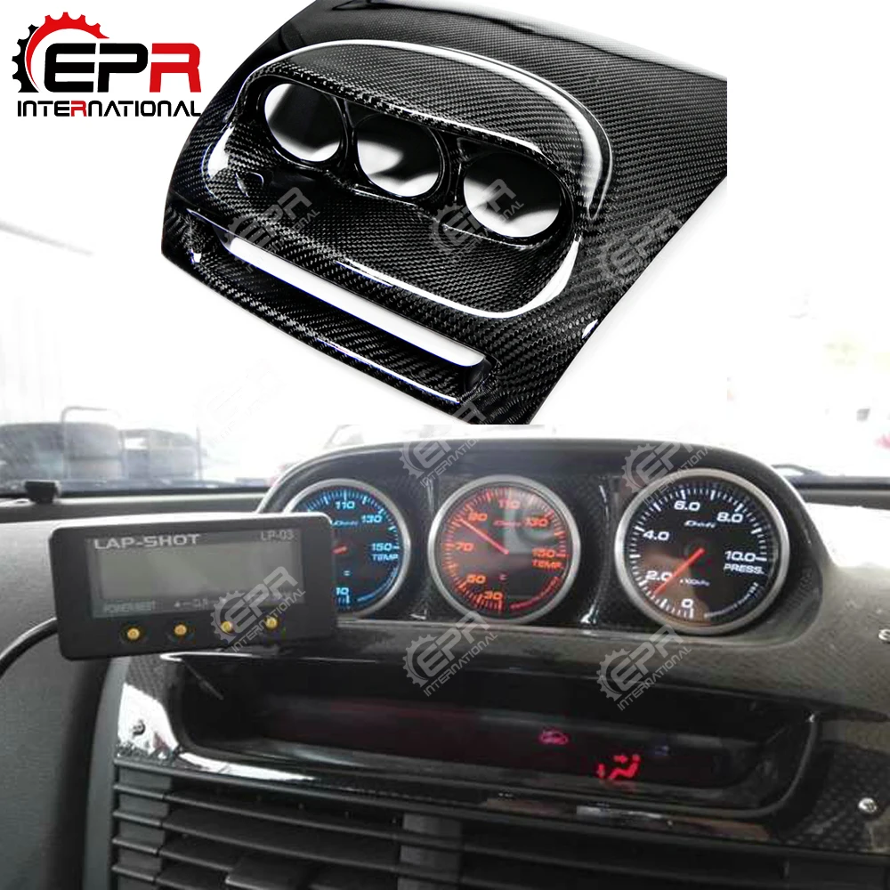 

Car-styling For Mazda RX8 Carbon Fiber Dash Mount Triple Gauge Pod RHD 60mm Glossy Finish Inner Dial Cover Trim Fibre Drift Part