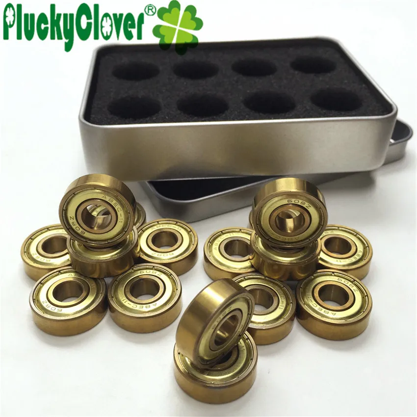 10 صناديق 608zz الذهب تحمل لوح التزلج تحمل 8 مللي متر تتحمل التاتينوم حذاء تزلج بعجلات حيلة سوينغ سكوتر الأرض لوح ركوب الأمواج محامل