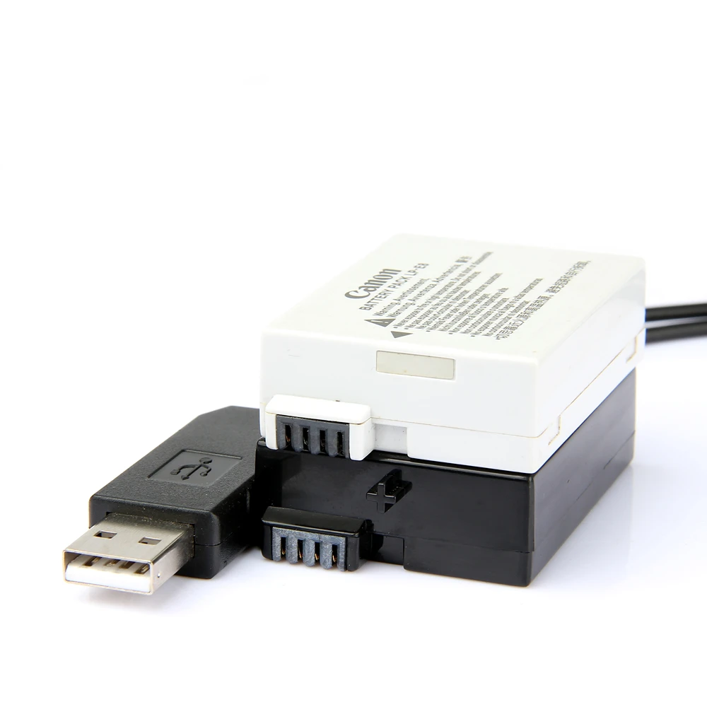 Adaptador de corriente de ACK-E8 DR-E8 USB, Cable de unidad, batería ficticia, acoplador de CC para Canon EOS 550D, 600D, 650D, 700D, T2i, T3i, T4i,