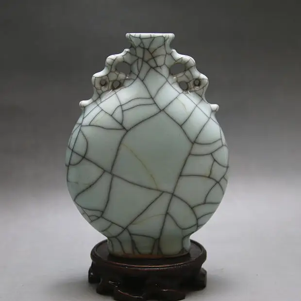 

Rare Old Chinese MingDynasty(1368-1683) Kiln Porcelain Ribbon flat vase, best Home Decorationsm Free shipping