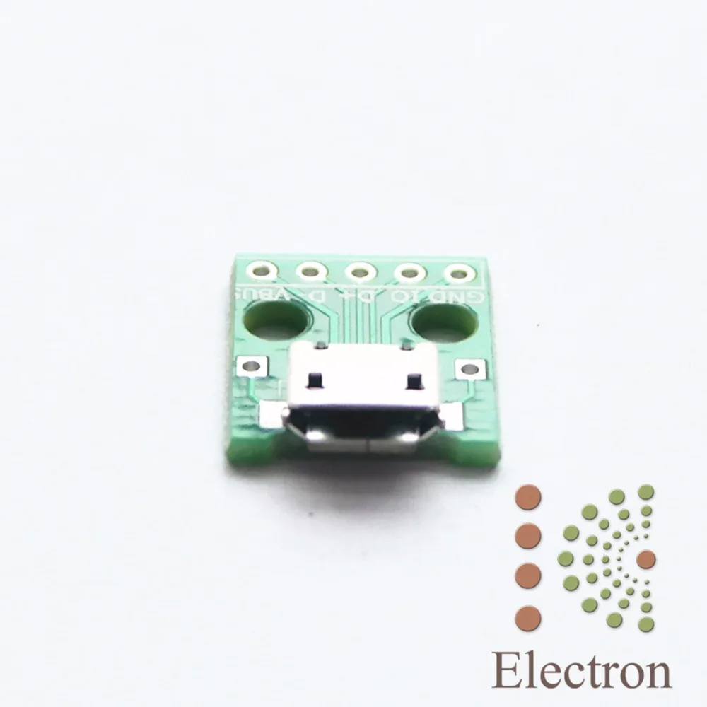 2pcs/set 5-Pin Female MICRO USB to DIP Adapter 2.54mm Pinboard PCB Connector