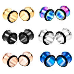 PAIR 316l Surgical Steel Single Flared Ear Flesh Hollow Tunnel Plug 1.6mm-10mm Ear Gauges Expander Stretcher Piercing Jewelry