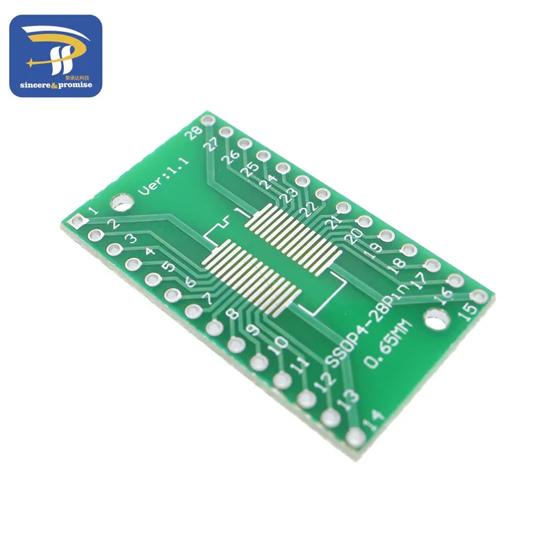 10PCS/LOT SO/SSOP/SOIC/MSOP TSSOP28 / SOP28 turn DIP28 1.27MM / 0.65MM turn 2.54MM IC adapter Socket / Adapter plate / PCB — zdjęcie 3