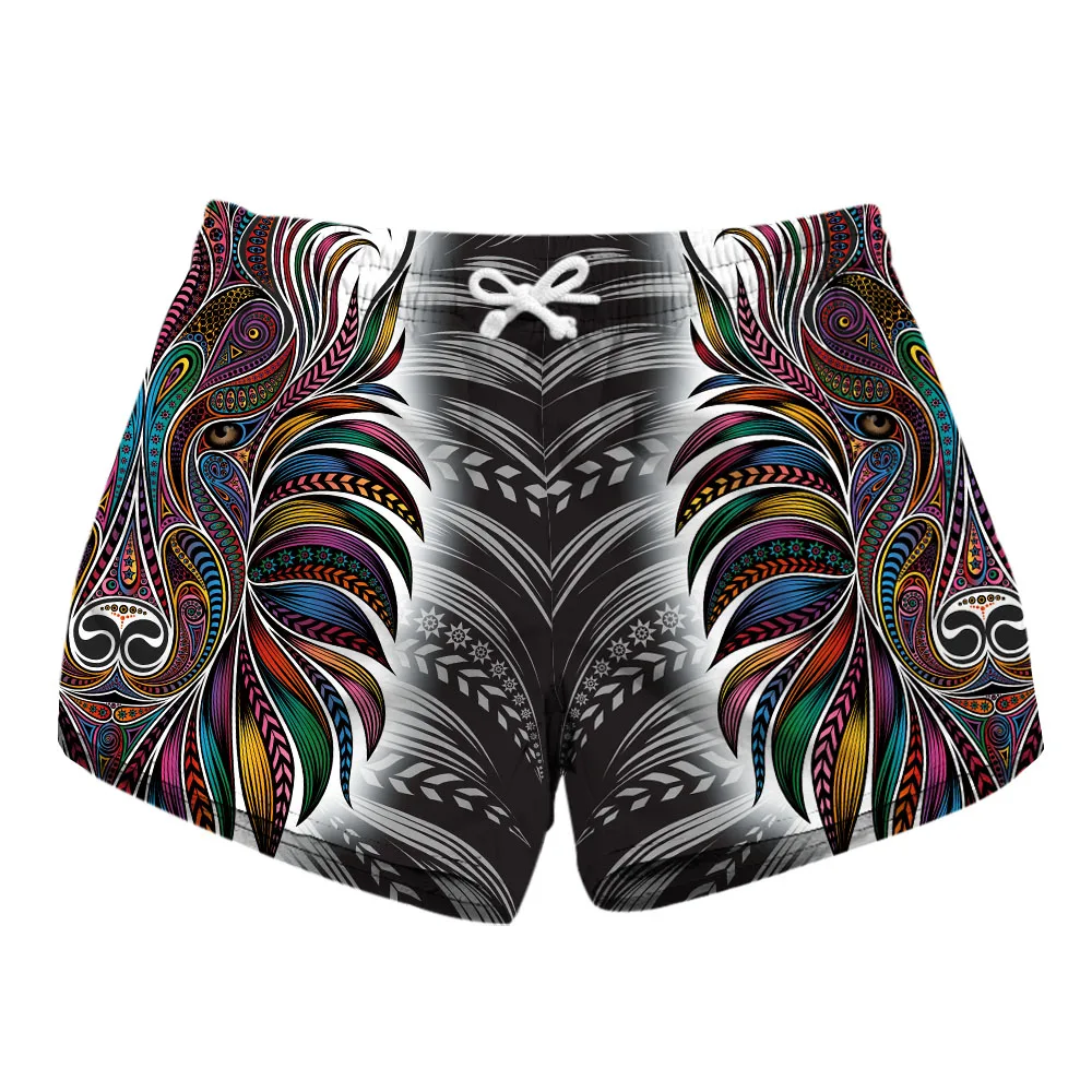 Summer Women Beach Shorts Mini Water Sport Pant Geometric Print Brand Surfing Short Drawstring Female Travel Surf Board Feminino