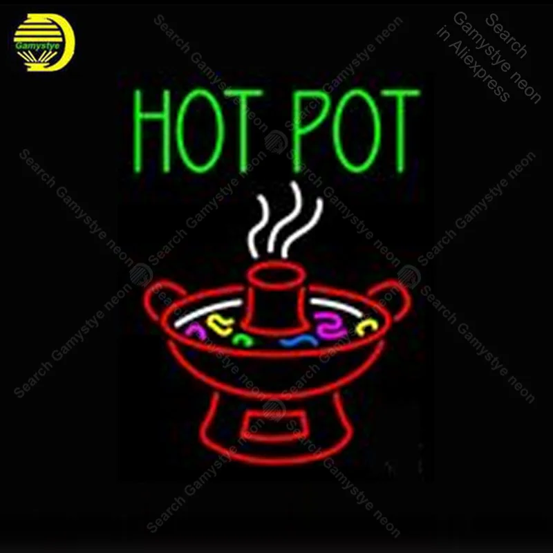 

Neon Sign for Hot Pot Neon Bulb signgarage handcraft Beer bar club pub glass neon signboard Decorate Hotel restaurant advertise