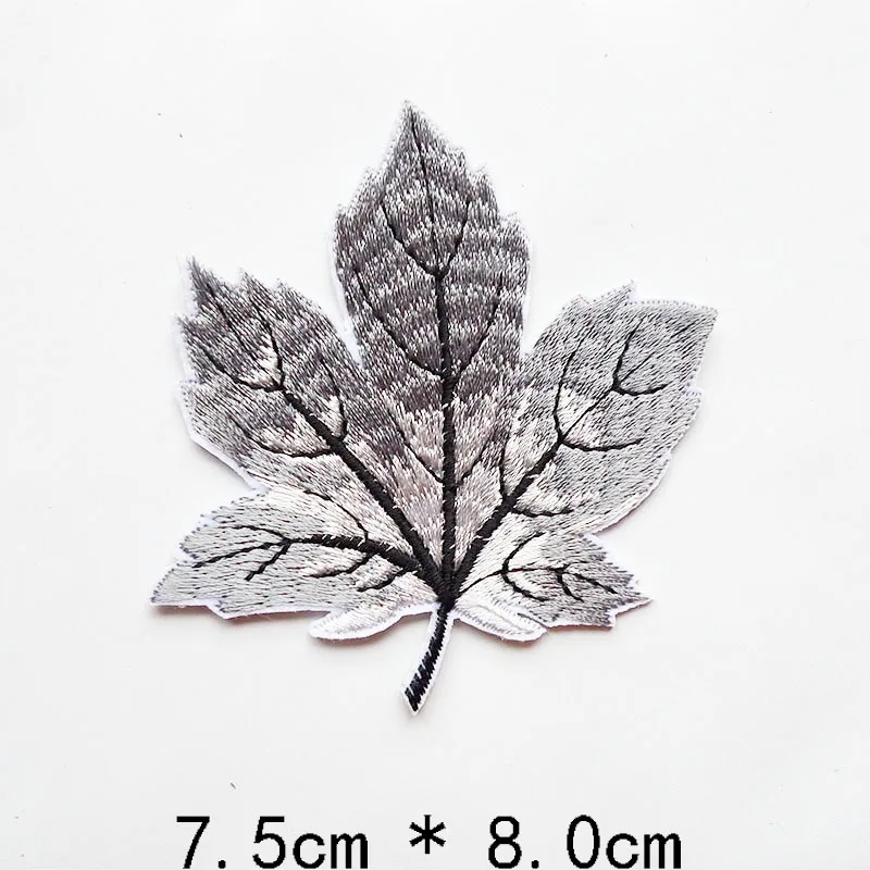 Hot Melt 24 Colors Flower Embroidered Maple Leaf Applique Leaves Badges Iron On Patch For Clothes Sewing Crafts Jeans Decoration