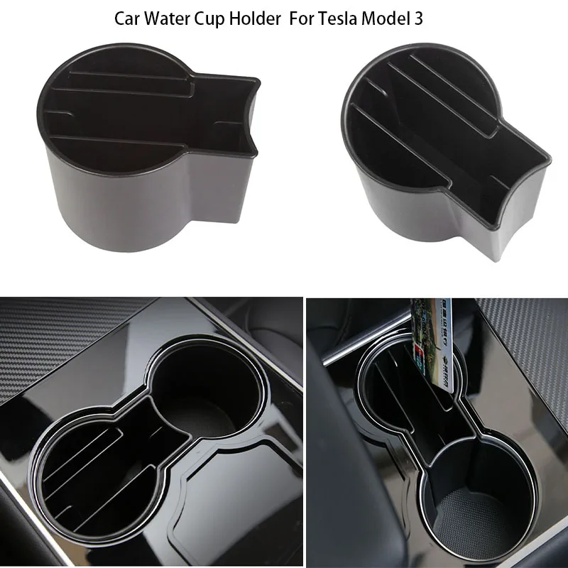 

For Tesla Model 3 Cup Holder Insert Expander Adapter Most of Bottles 1PC