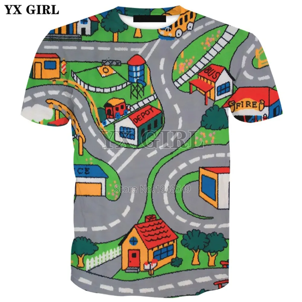 2020 summer New Fashion 3d t shirt Toy Roads Print Cartoon Cute t shirts Mens Womens Casual Cool t shirt Drop shipping