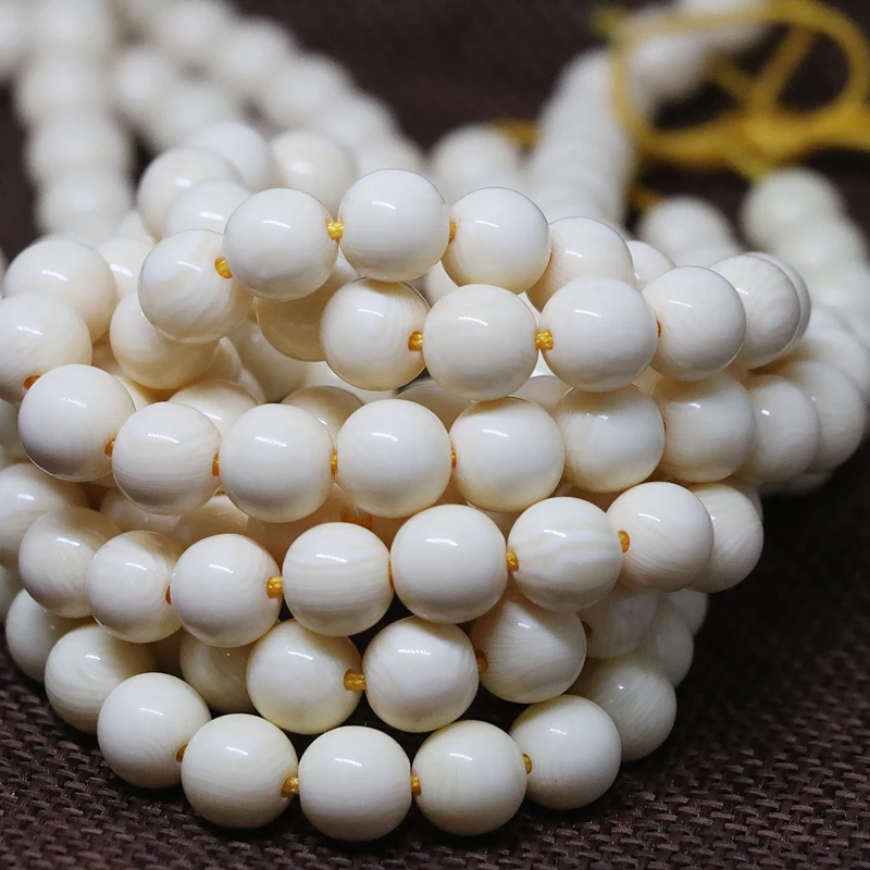 New fashion charms white resin beeswax 5mm 6mm 8mm 10mm loose round beads wholesale price spacers jewelry mzking 15inch B39