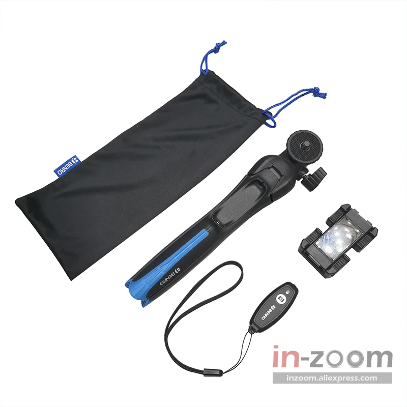 Benro ไม้เซลฟี่ขาตั้งกล้องเล็กๆแบบมือถือ MK10P ยืดได้พร้อมรีโมตสำหรับ MK10II ยี่ห้อ