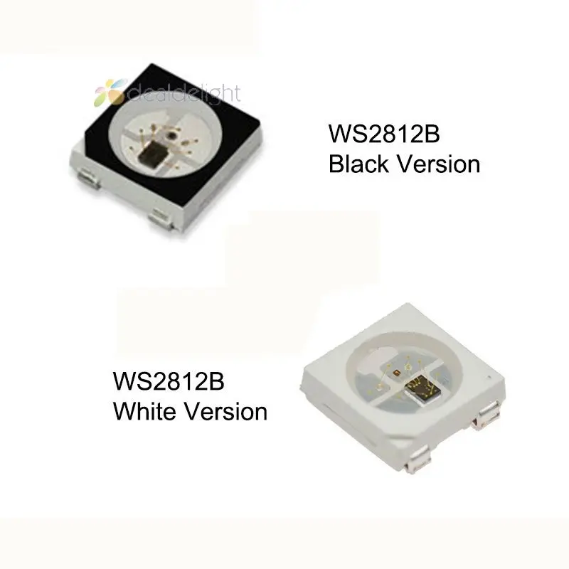 

50~1000pcs WS2812B 4pins 5050 SMD Black/White version WS2812 Individually Addressable Digital RGB LED Chip 5V