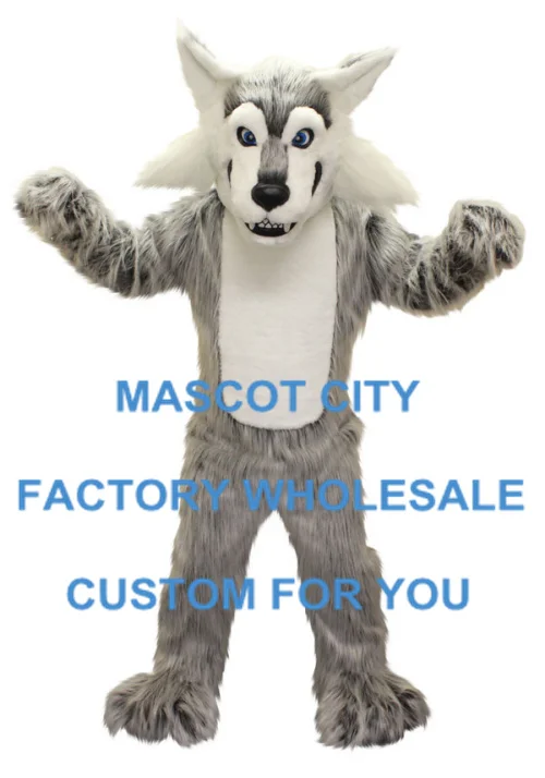 

Halloween Theme Carnival Cosply Costume Big Grey Wolf Mascot Costume Adult Cartoon Character Party Plush Mascotte SW891