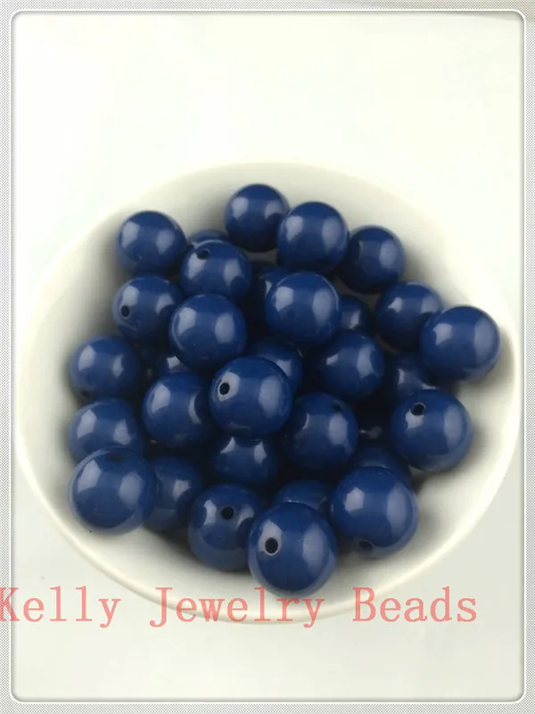 3000pcs/lot 6mm Dark Blue Acrylic Gumball Beads Cute Acrylic Solid Chunky Beads For Jewelry Making Necklace Bracelet DIY Beads