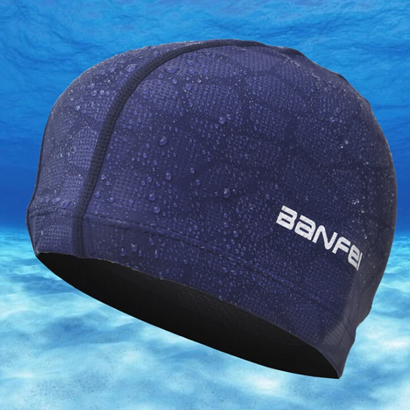 Gorro de natación de tela impermeable para hombres y mujeres, gorro de natación de pelo largo, deportes, tiburón, alta elasticidad, Flexible,