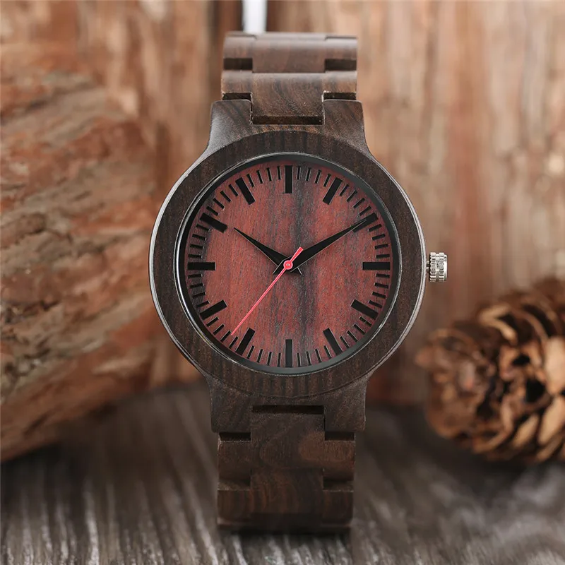 Men's Minimalism Bamboo Wood Watches 100% Original Full Wooden Band Handmade Male Dress Bangle Clock 2020 Top relogio de Madeira