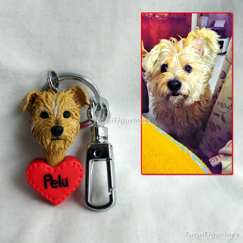 wedding Birthday cake topper dog handmade figurine from photo Unique gift keyring keychain with photo cat dog bird deer figurine