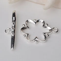 clasp,solid 925 sterling silver clasp, flower toggle clasp buckle for sterling silver necklace/bracelet jewelry making ,1piece