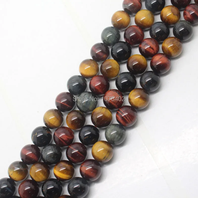 

Free shipping!Wholesales 38pcs,10mm Beautiful Multicolor Tiger's Eye Round Loose Beads 15"